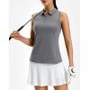 imageG Gradual Womens Golf Shirt Racerback Tank Zip Up Athletic Sleeveless Top Tennis Pickleball Cooling Polo Shirts Lightweight Heather Grey Medium