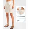 imageG Gradual Womens High Waisted 9 Bermuda Shorts with Zipper Pockets Athletic Workout Long Shorts for Women Knee LengthBeige