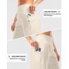 imageG Gradual Womens High Waisted 9 Bermuda Shorts with Zipper Pockets Athletic Workout Long Shorts for Women Knee LengthBeige