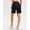 imageG Gradual Womens High Waisted 9 Bermuda Shorts with Zipper Pockets Athletic Workout Long Shorts for Women Knee LengthBlack