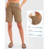 imageG Gradual Womens High Waisted 9 Bermuda Shorts with Zipper Pockets Athletic Workout Long Shorts for Women Knee LengthBronze Green