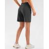 imageG Gradual Womens High Waisted 9 Bermuda Shorts with Zipper Pockets Athletic Workout Long Shorts for Women Knee LengthDark Grey