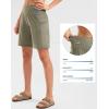imageG Gradual Womens High Waisted 9 Bermuda Shorts with Zipper Pockets Athletic Workout Long Shorts for Women Knee LengthDark Khaki