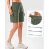 imageG Gradual Womens High Waisted 9 Bermuda Shorts with Zipper Pockets Athletic Workout Long Shorts for Women Knee LengthGrey Sage