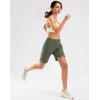 imageG Gradual Womens High Waisted 9 Bermuda Shorts with Zipper Pockets Athletic Workout Long Shorts for Women Knee LengthGrey Sage