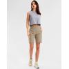 imageG Gradual Womens High Waisted 9 Bermuda Shorts with Zipper Pockets Athletic Workout Long Shorts for Women Knee LengthKhaki