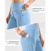 imageG Gradual Womens High Waisted 9 Bermuda Shorts with Zipper Pockets Athletic Workout Long Shorts for Women Knee LengthLight Blue