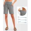 imageG Gradual Womens High Waisted 9 Bermuda Shorts with Zipper Pockets Athletic Workout Long Shorts for Women Knee LengthLight Grey