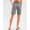 imageG Gradual Womens High Waisted 9 Bermuda Shorts with Zipper Pockets Athletic Workout Long Shorts for Women Knee LengthLight Grey