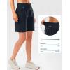 imageG Gradual Womens High Waisted 9 Bermuda Shorts with Zipper Pockets Athletic Workout Long Shorts for Women Knee LengthNavy