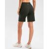 imageG Gradual Womens High Waisted 9 Bermuda Shorts with Zipper Pockets Athletic Workout Long Shorts for Women Knee LengthOlive Green