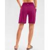 imageG Gradual Womens High Waisted 9 Bermuda Shorts with Zipper Pockets Athletic Workout Long Shorts for Women Knee LengthRose