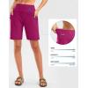 imageG Gradual Womens High Waisted 9 Bermuda Shorts with Zipper Pockets Athletic Workout Long Shorts for Women Knee LengthRose