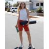 imageG Gradual Womens High Waisted 9 Bermuda Shorts with Zipper Pockets Athletic Workout Long Shorts for Women Knee LengthSavannah Red