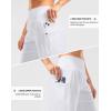 imageG Gradual Womens High Waisted 9 Bermuda Shorts with Zipper Pockets Athletic Workout Long Shorts for Women Knee LengthWhite