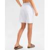 imageG Gradual Womens High Waisted 9 Bermuda Shorts with Zipper Pockets Athletic Workout Long Shorts for Women Knee LengthWhite