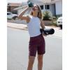 imageG Gradual Womens High Waisted 9 Bermuda Shorts with Zipper Pockets Athletic Workout Long Shorts for Women Knee LengthWine