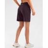 imageG Gradual Womens High Waisted 9 Bermuda Shorts with Zipper Pockets Athletic Workout Long Shorts for Women Knee LengthWine