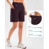 imageG Gradual Womens High Waisted 9 Bermuda Shorts with Zipper Pockets Athletic Workout Long Shorts for Women Knee LengthWine