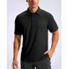 imageMens Golf Shirt Grid Lightweight Short Sleeve Dry Fit Moisture Wicking Performance Athletic Collared Polo Shirts for MenBlack