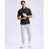 imageMens Golf Shirt Grid Lightweight Short Sleeve Dry Fit Moisture Wicking Performance Athletic Collared Polo Shirts for MenBlack
