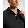 imageMens Golf Shirt Grid Lightweight Short Sleeve Dry Fit Moisture Wicking Performance Athletic Collared Polo Shirts for MenBlack