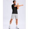imageMens Golf Shirt Grid Lightweight Short Sleeve Dry Fit Moisture Wicking Performance Athletic Collared Polo Shirts for MenBlack