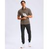 imageMens Golf Shirt Grid Lightweight Short Sleeve Dry Fit Moisture Wicking Performance Athletic Collared Polo Shirts for MenBrown