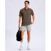 imageMens Golf Shirt Grid Lightweight Short Sleeve Dry Fit Moisture Wicking Performance Athletic Collared Polo Shirts for MenBrown