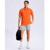 imageMens Golf Shirt Grid Lightweight Short Sleeve Dry Fit Moisture Wicking Performance Athletic Collared Polo Shirts for MenFluorescent Orange