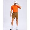 imageMens Golf Shirt Grid Lightweight Short Sleeve Dry Fit Moisture Wicking Performance Athletic Collared Polo Shirts for MenFluorescent Orange