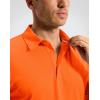 imageMens Golf Shirt Grid Lightweight Short Sleeve Dry Fit Moisture Wicking Performance Athletic Collared Polo Shirts for MenFluorescent Orange