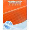 imageMens Golf Shirt Grid Lightweight Short Sleeve Dry Fit Moisture Wicking Performance Athletic Collared Polo Shirts for MenFluorescent Orange