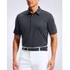imageMens Golf Shirt Grid Lightweight Short Sleeve Dry Fit Moisture Wicking Performance Athletic Collared Polo Shirts for MenIron Grey
