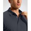 imageMens Golf Shirt Grid Lightweight Short Sleeve Dry Fit Moisture Wicking Performance Athletic Collared Polo Shirts for MenIron Grey