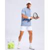imageMens Golf Shirt Grid Lightweight Short Sleeve Dry Fit Moisture Wicking Performance Athletic Collared Polo Shirts for MenLight Blue
