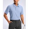 imageMens Golf Shirt Grid Lightweight Short Sleeve Dry Fit Moisture Wicking Performance Athletic Collared Polo Shirts for MenLight Blue