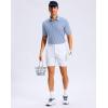 imageMens Golf Shirt Grid Lightweight Short Sleeve Dry Fit Moisture Wicking Performance Athletic Collared Polo Shirts for MenLight Blue