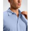 imageMens Golf Shirt Grid Lightweight Short Sleeve Dry Fit Moisture Wicking Performance Athletic Collared Polo Shirts for MenLight Blue