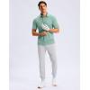 imageMens Golf Shirt Grid Lightweight Short Sleeve Dry Fit Moisture Wicking Performance Athletic Collared Polo Shirts for MenLight Pea Green