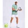 imageMens Golf Shirt Grid Lightweight Short Sleeve Dry Fit Moisture Wicking Performance Athletic Collared Polo Shirts for MenLight Pea Green