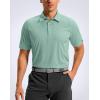 imageMens Golf Shirt Grid Lightweight Short Sleeve Dry Fit Moisture Wicking Performance Athletic Collared Polo Shirts for MenLight Pea Green