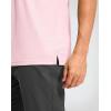 imageMens Golf Shirt Grid Lightweight Short Sleeve Dry Fit Moisture Wicking Performance Athletic Collared Polo Shirts for MenLight Pink