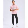 imageMens Golf Shirt Grid Lightweight Short Sleeve Dry Fit Moisture Wicking Performance Athletic Collared Polo Shirts for MenLight Pink