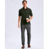 imageMens Golf Shirt Grid Lightweight Short Sleeve Dry Fit Moisture Wicking Performance Athletic Collared Polo Shirts for MenOlive Green