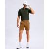 imageMens Golf Shirt Grid Lightweight Short Sleeve Dry Fit Moisture Wicking Performance Athletic Collared Polo Shirts for MenOlive Green
