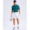 imageMens Golf Shirt Grid Lightweight Short Sleeve Dry Fit Moisture Wicking Performance Athletic Collared Polo Shirts for MenPeacock Green