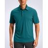 imageMens Golf Shirt Grid Lightweight Short Sleeve Dry Fit Moisture Wicking Performance Athletic Collared Polo Shirts for MenPeacock Green