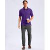 imageMens Golf Shirt Grid Lightweight Short Sleeve Dry Fit Moisture Wicking Performance Athletic Collared Polo Shirts for MenPurple