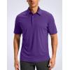 imageMens Golf Shirt Grid Lightweight Short Sleeve Dry Fit Moisture Wicking Performance Athletic Collared Polo Shirts for MenPurple